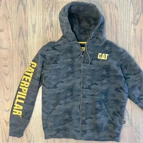 CAT Men’s Trademark Full Zip Camouflage Hoodie Size Large - Picture 7 of 14